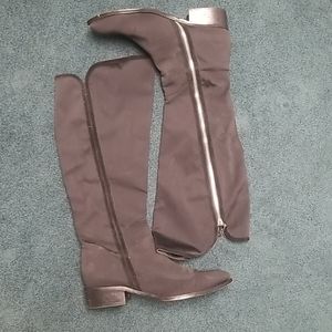 Donald J. Pliner black boots with velvet trim